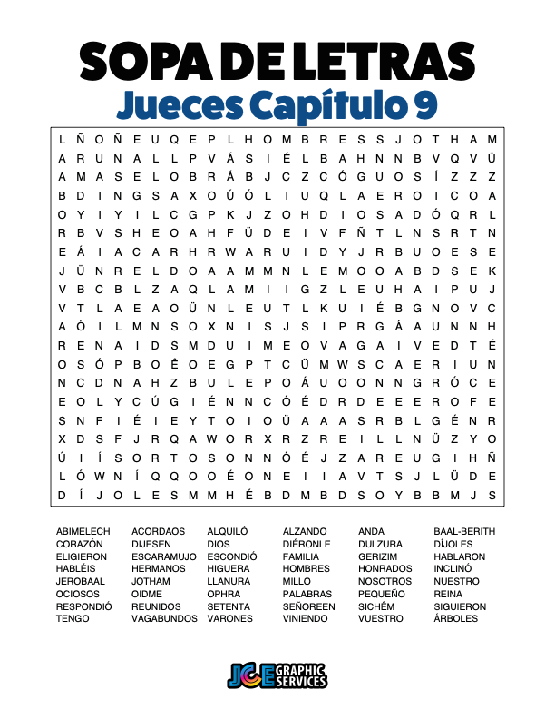 Sopa de Letras - Jueces Cápitulo 9