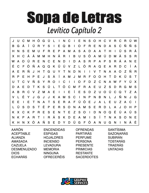 Sopa de Letras - Levítico Cápitulo 2
