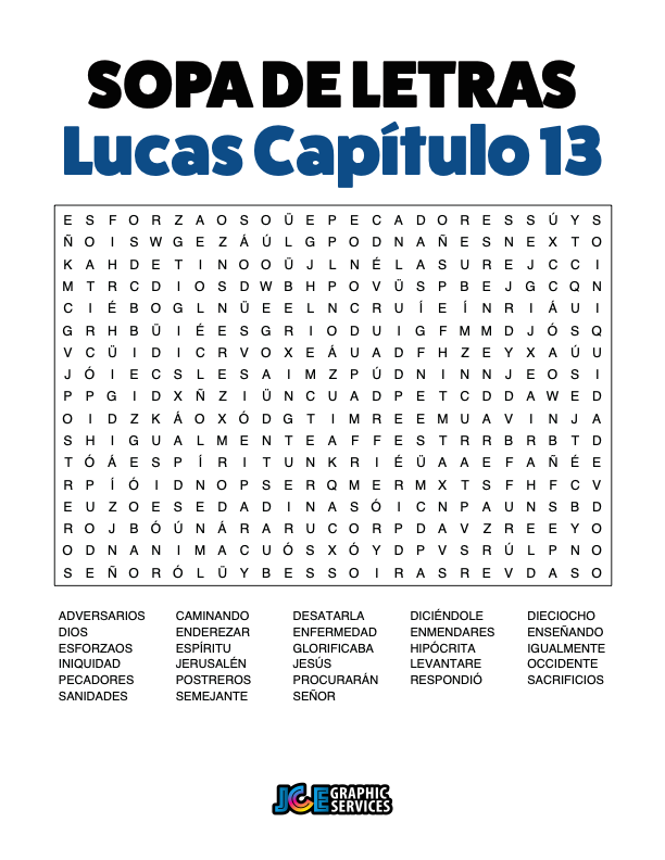 Sopa de Letras - Lucas Cápitulo 13