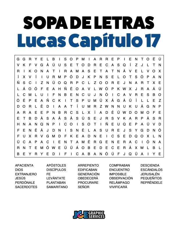 Sopa de Letras - Lucas Cápitulo 17