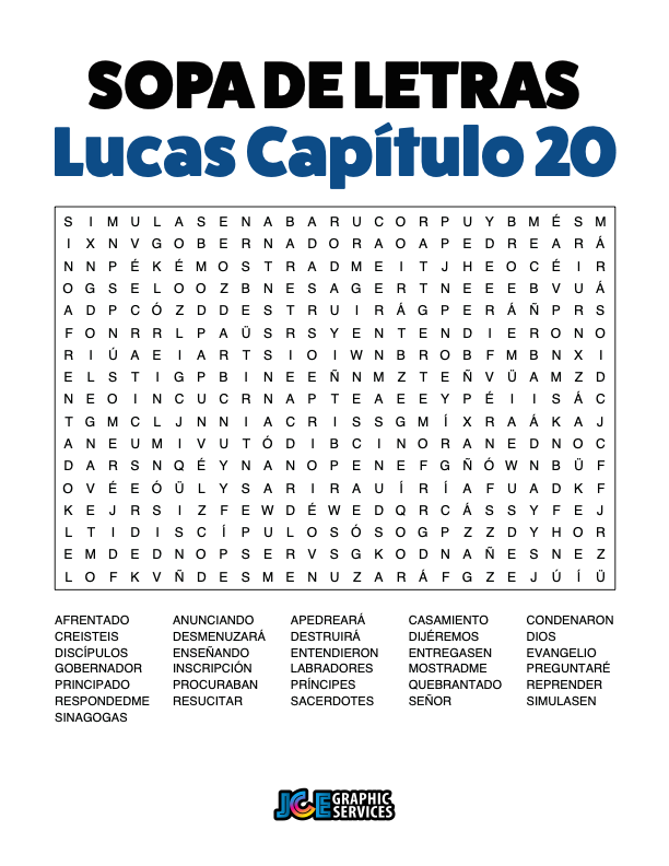 Sopa de Letras - Lucas Cápitulo 20