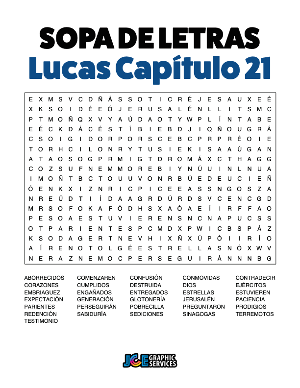 Sopa de Letras - Lucas Cápitulo 21