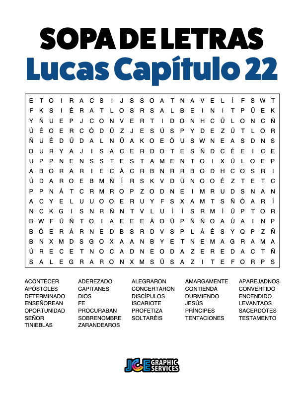 Sopa de Letras - Lucas Cápitulo 22
