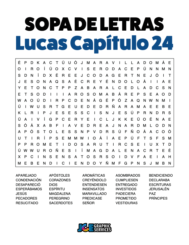 Sopa de Letras - Lucas Cápitulo 24