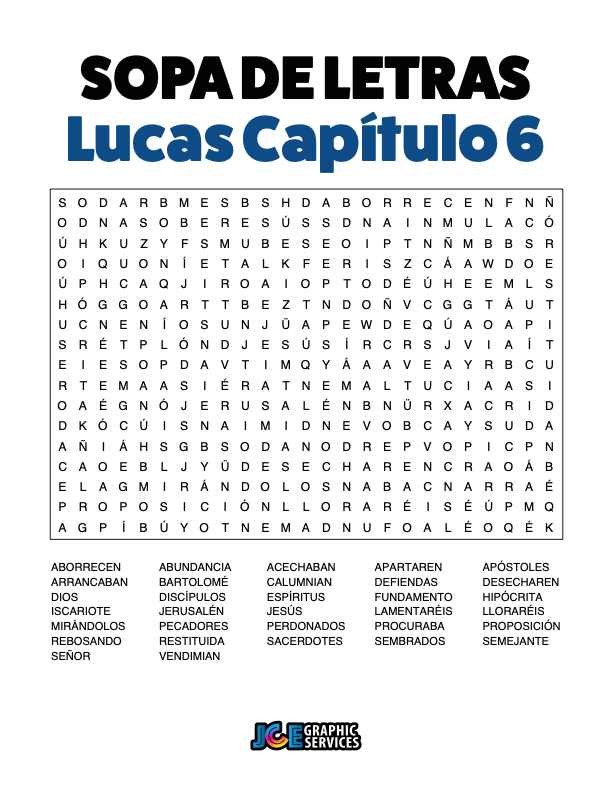 Sopa de Letras - Lucas Cápitulo 6
