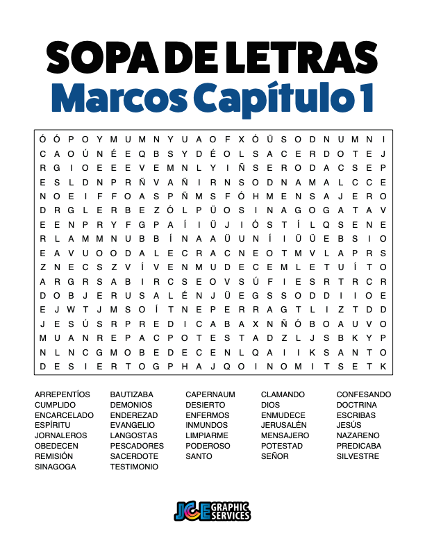 Sopa de Letras - Marcos Cápitulo 1