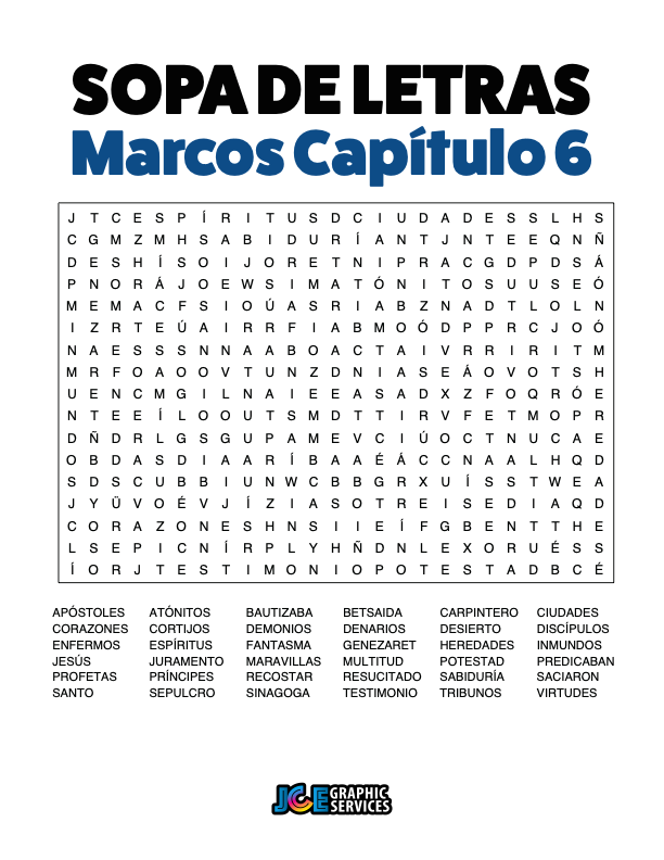 Sopa de Letras - Marcos Cápitulo 6