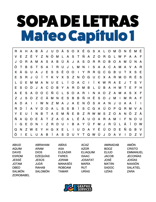 Sopa de Letras - Mateo Cápitulo 1