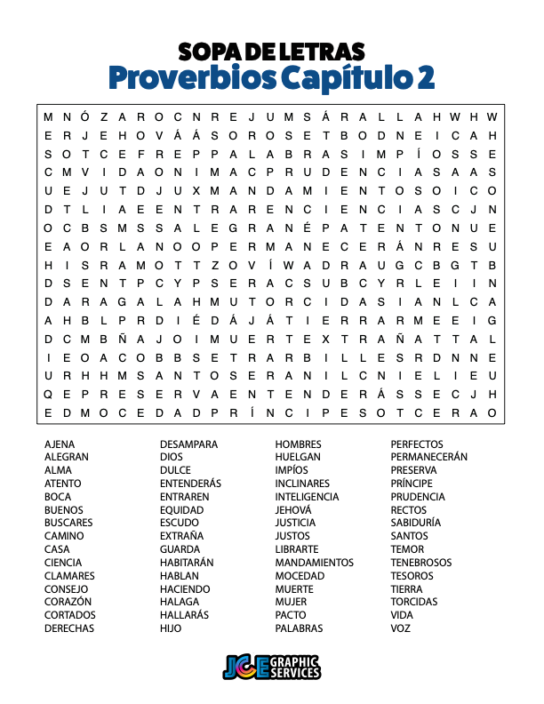 Sopa de Letras - Proverbios Cápitulo 2