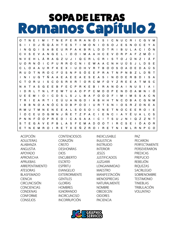 Sopa de Letras - Romanos Cápitulo 2