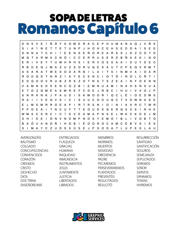 Sopa de Letras - Romanos Cápitulo 6