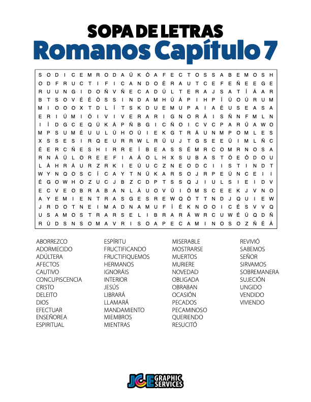 Sopa de Letras - Romanos Cápitulo 7