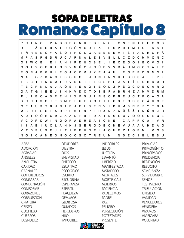Sopa de Letras - Romanos Cápitulo 8