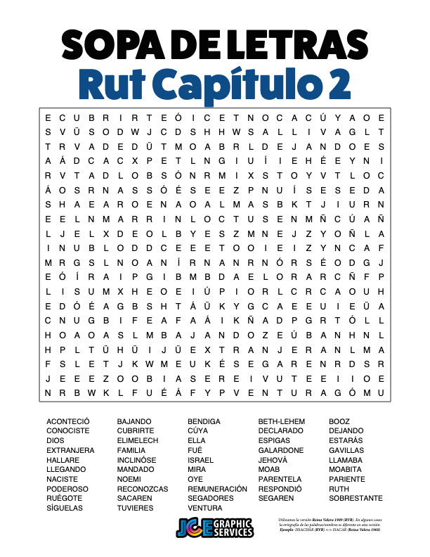 Sopa de Letras - Rut Cápitulo 2