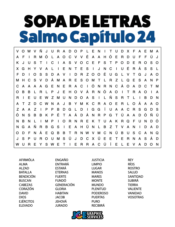 Sopa de Letras - Salmos Cápitulo 24