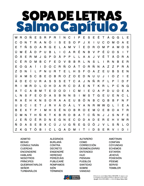 Sopa de Letras - Salmos Cápitulo 2