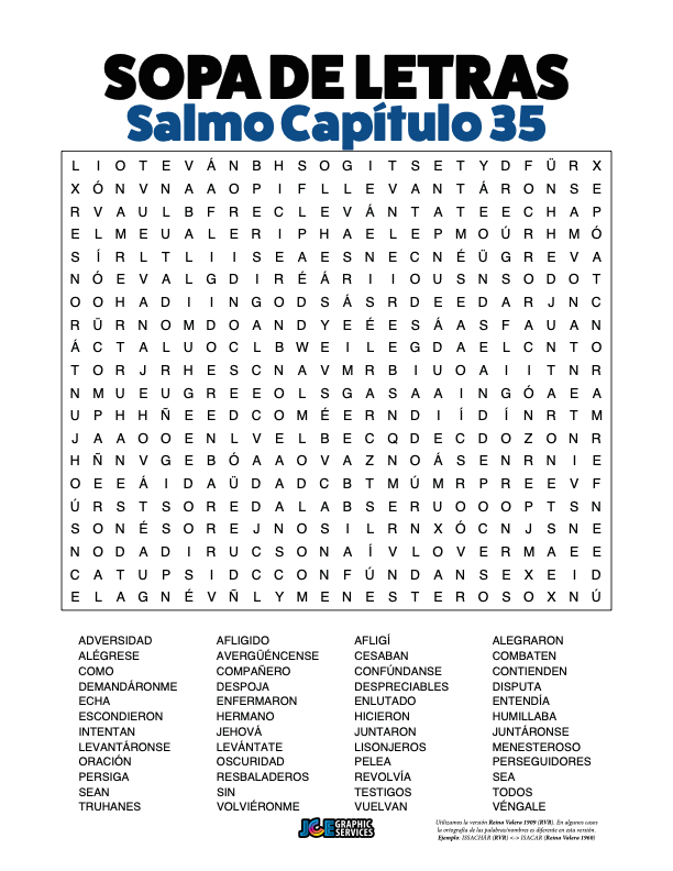 Sopa de Letras - Salmos Cápitulo 35