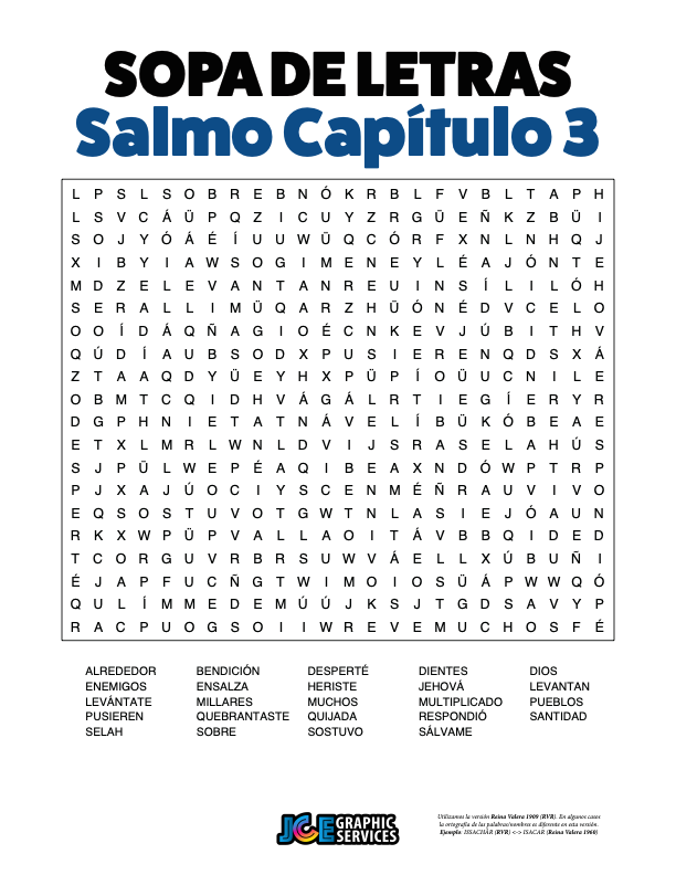 Sopa de Letras - Salmos Cápitulo 3