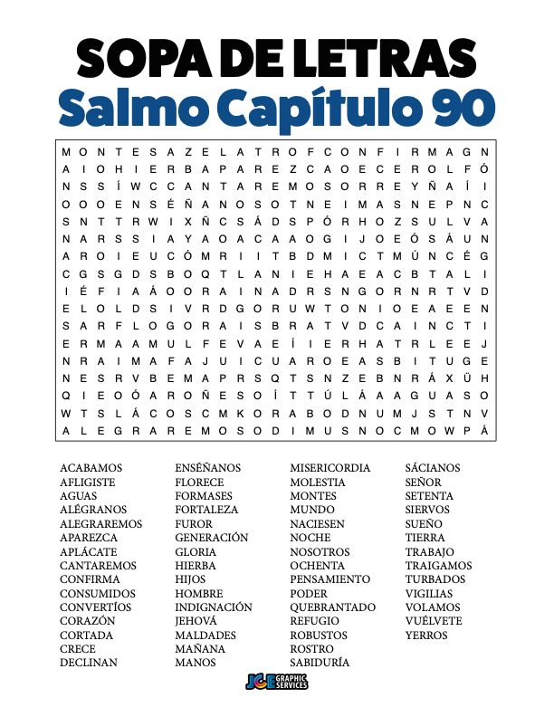 Sopa de Letras - Salmos Cápitulo 90