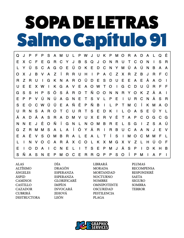 Sopa de Letras - Salmos Cápitulo 91