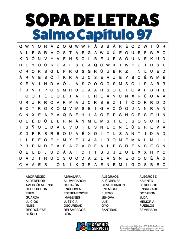 Sopa de Letras - Salmos Cápitulo 97