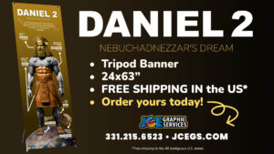 Daniel 2 Statue Banner – 24"x63" with Tripod Stand