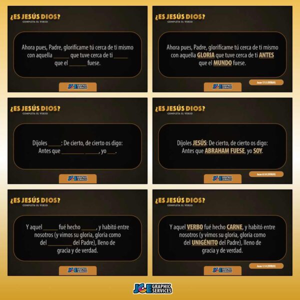 Completa el Verso | ¿Es Jesús Dios? — Juego Bíblico (PowerPoint)