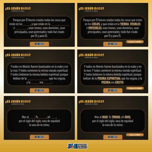 Completa el Verso | ¿Es Jesús Dios? — Juego Bíblico (PowerPoint)
