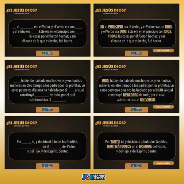 Completa el Verso | ¿Es Jesús Dios? — Juego Bíblico (PowerPoint)