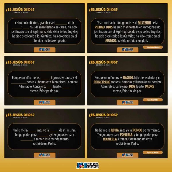 Completa el Verso | ¿Es Jesús Dios? — Juego Bíblico (PowerPoint)