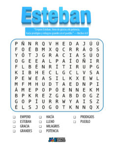 Esteban sopa de letras