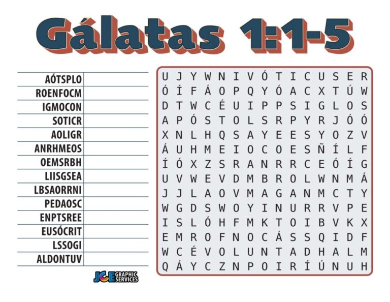 Sopa de Letras con Letras Revueltas: Gálatas 1:1–5 [PDF]