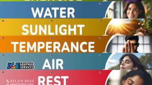 God's 8 Laws of Health – Vinyl Banner Set