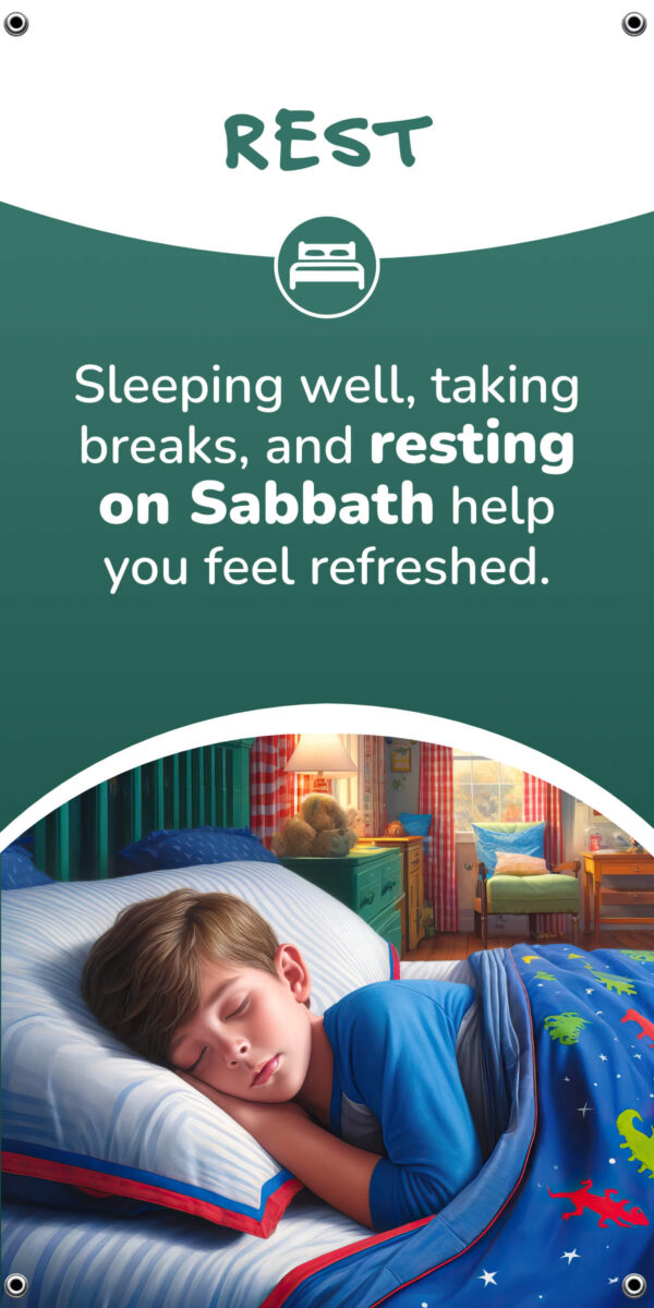 God’s 8 Laws of Health Banners for Kids