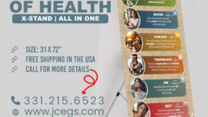 God's 8 Laws of Health – All-in-One X-Stand Banner (English or Spanish)