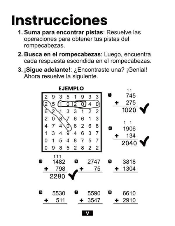 Matemática Misteriosa: Aventuras con la suma: Sopa de números