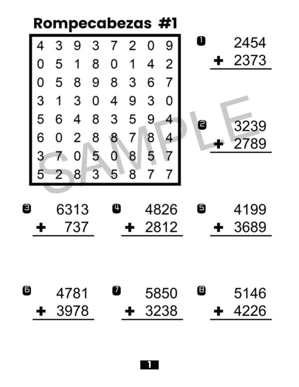 Matemática Misteriosa: Aventuras con la suma: Sopa de números