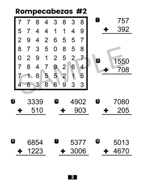 Matemática Misteriosa: Aventuras con la suma: Sopa de números