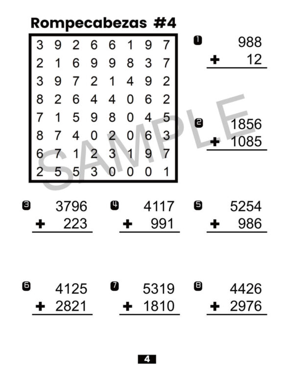 Matemática Misteriosa: Aventuras con la suma: Sopa de números