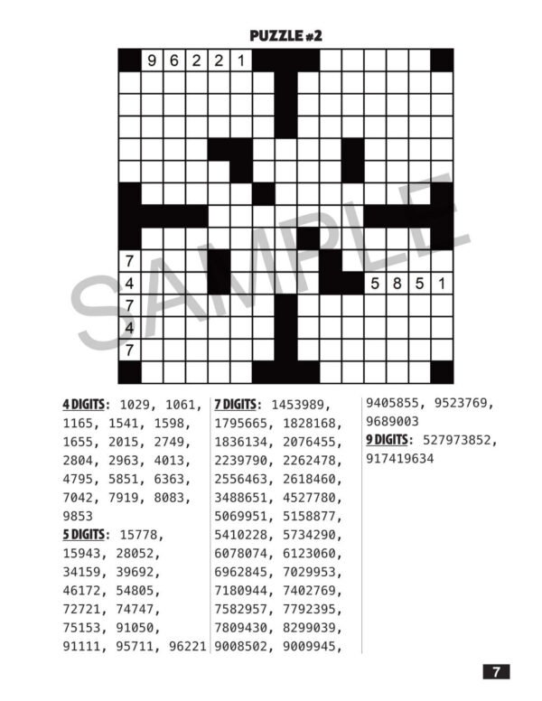 Number Fill-In Puzzle Book – Regular Print | 128 Puzzles & Over 7,000 Numbers!
