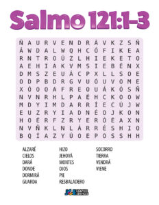 Salmo 121:1-3 sopa de letras