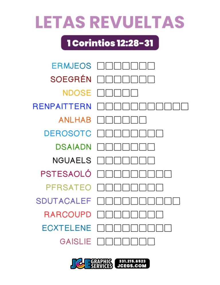 1 Corintios 12:28-31 - Letras Revueltas [PDF]