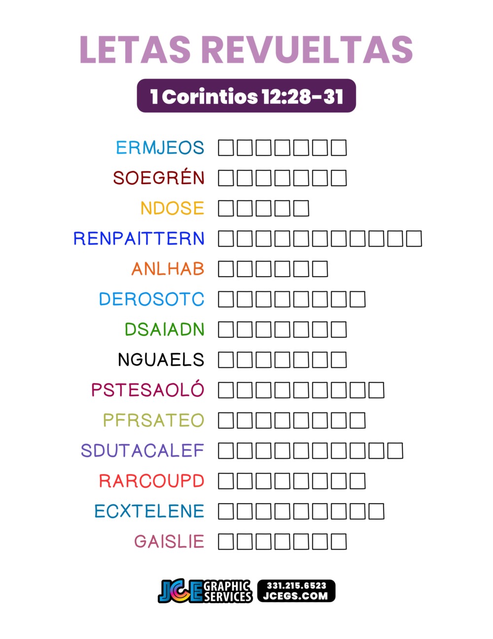 1 Corintios 12:28-31 - Letras Revueltas [PDF]