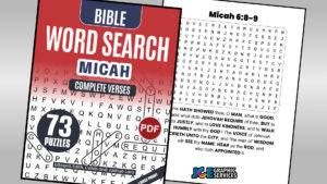 Bible Word Search Puzzles – Micah (KJV): Full Verse Edition – Digital PDF