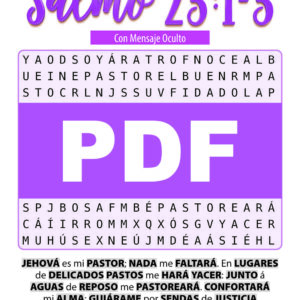 Salmo 23:1-3 Sopa de Letras con Mensaje Oculto