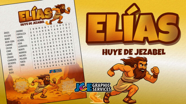 Elías Huye de Jezabel – Sopa de Letras Bíblica para Niños