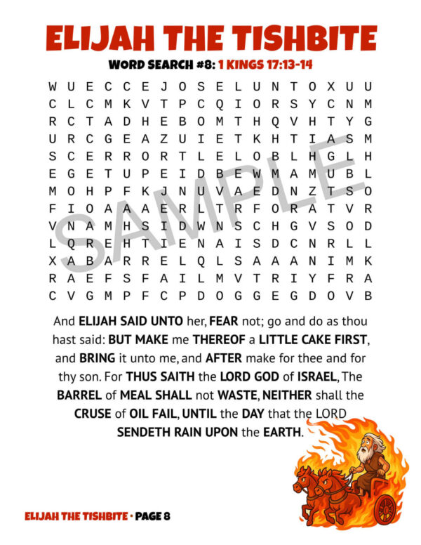 Elijah the Tishbite Word Search Puzzles – 89 Large-Print Scripture Puzzles (KJV) [PDF]