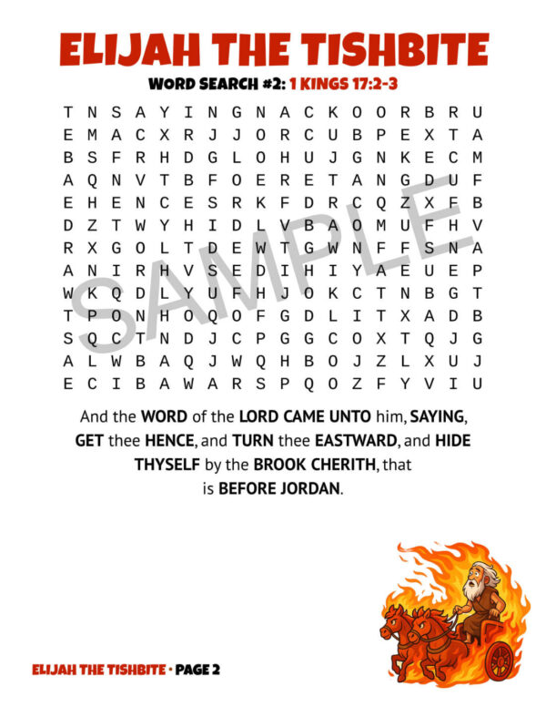 Elijah the Tishbite Word Search Puzzles – 89 Large-Print Scripture Puzzles (KJV) [PDF]