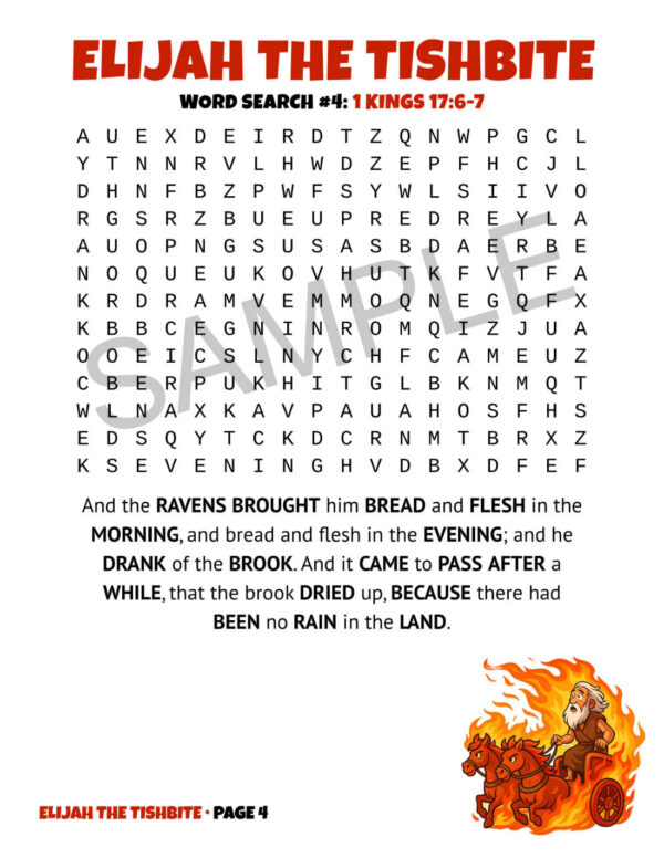 Elijah the Tishbite Word Search Puzzles – 89 Large-Print Scripture Puzzles (KJV) [PDF]