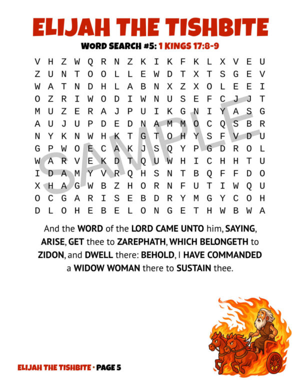 Elijah the Tishbite Word Search Puzzles – 89 Large-Print Scripture Puzzles (KJV) [PDF]
